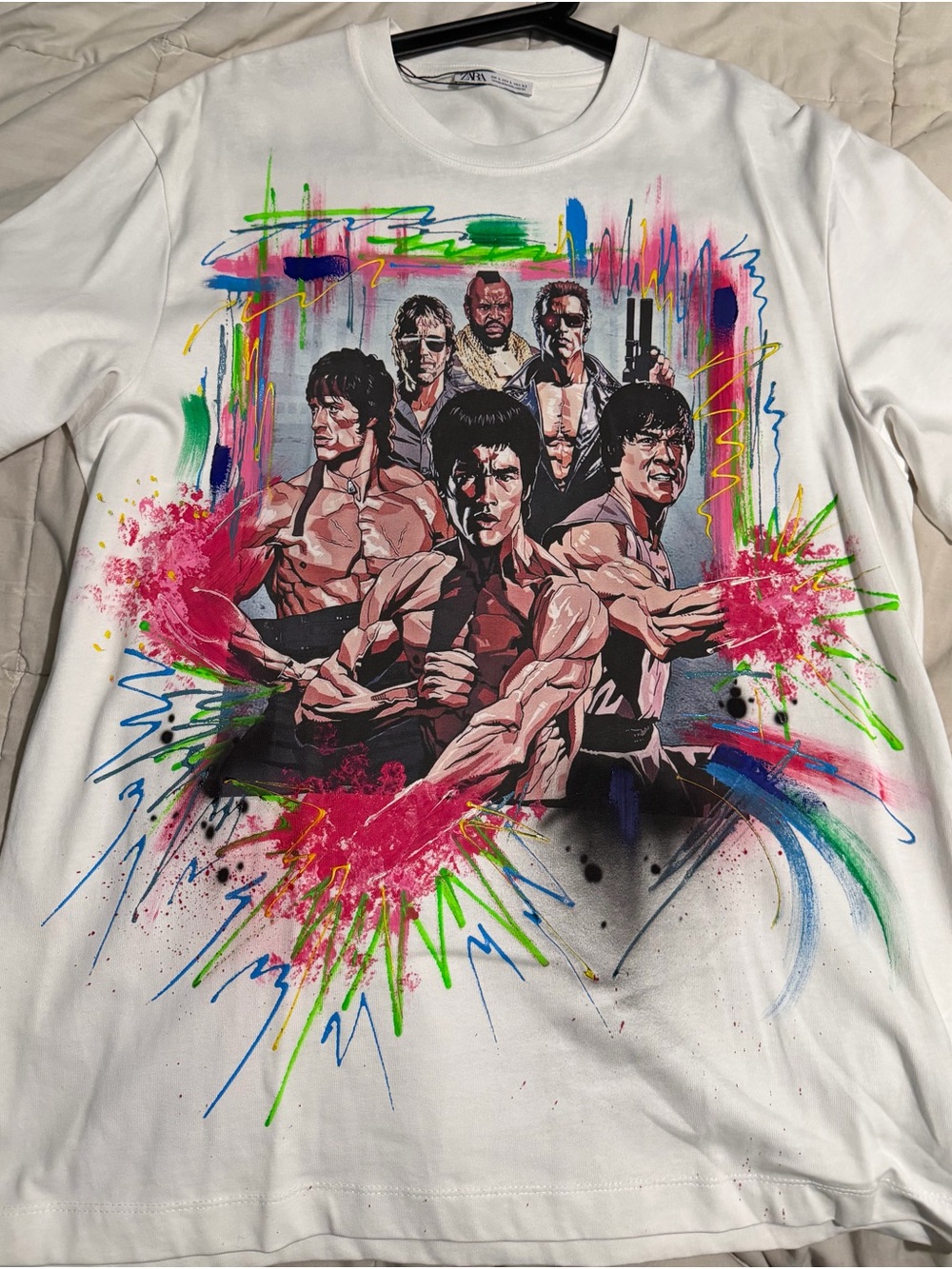 Zara White Short Sleeve Tee// 90’s Hero’s action movie.